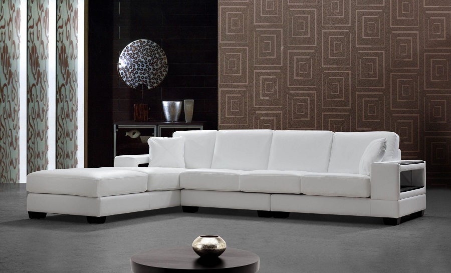 Theia Leather Lounge With Chaise